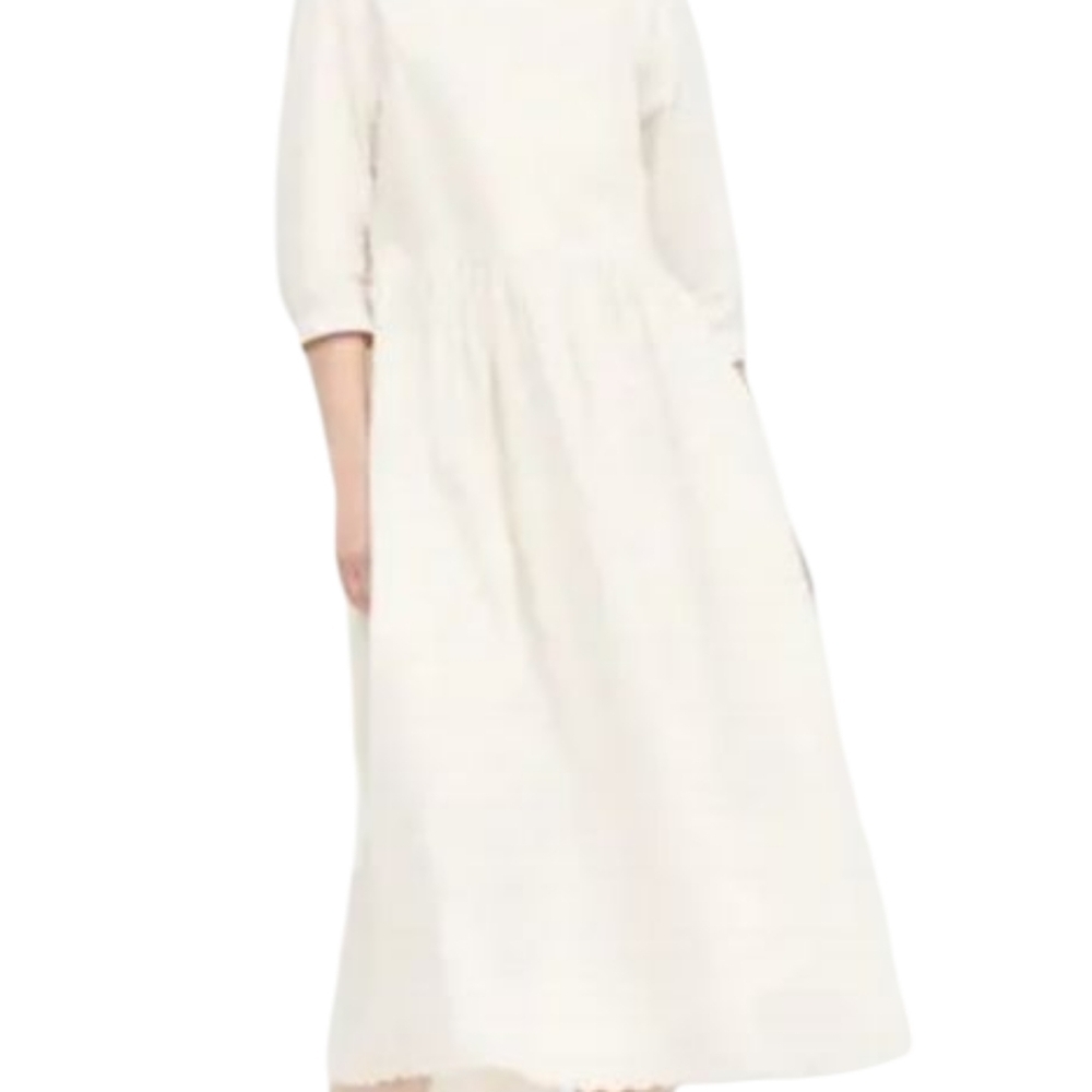 Uniqlo Ines De‎ La Fressange Womens Large Poplin Gathered Cottage Fairy Dress - Picture 7 of 7